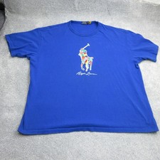 Ralph Lauren Shirt Mens 3XL XXXL Blue Polo Big Pony RL PRL Tee Crew Graphic
