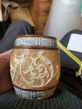 Beautiful Art Nouveau c1890’s Doulton Lambeth Tobacco Jar by Eliza Simmance (A/F