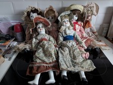 6 X Porcelain Dolls 16" Old Fashioned Dress