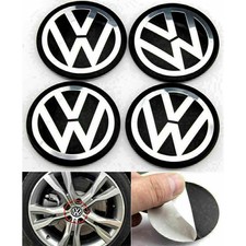 4x for V/W  56-65mm Alloy Wheel Centre Cap Golf Passat Sharan Stiker UK