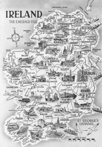 Map postcard british isles - map,