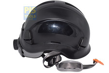 Black climbing hard hat safety helmet height rescue abseiling petzl style