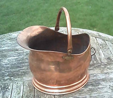 Vintage copper coal scuttle - coal, scuttle.