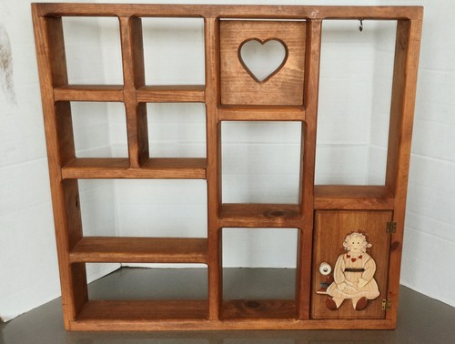 Vtg wooden heart - heart, shelf