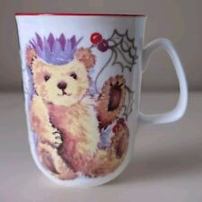Teddy Bear Mug Rose Of England Xmas Tea Coffee Ann Anderson Studio Vintage 