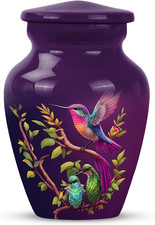 Purple Humming Bird Urns for