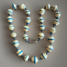 Recycled Rolled Paper Bead Necklace Eco Sustainable Fashion Handmade Jewellery