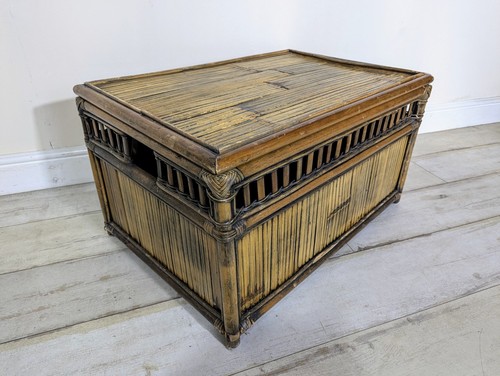 Vintage bamboo reeded chest - vintage,