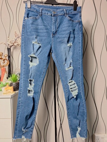 Womens blue ripped - blue,