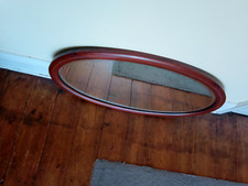 Vintage Edwardian Inlaid Bevelled Oval  Mirror. Good Colour and Condition.