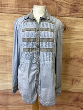 Elisa Cavaletti Made in Italy Designer Chambray Button Up Shirt Size XL/UK 16