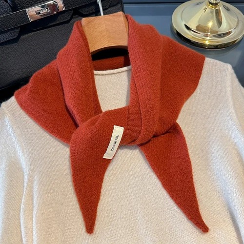 Wool knitted triangular scarf - wool,