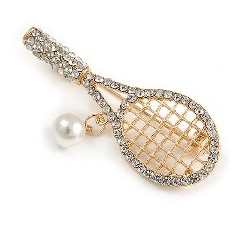 Gold tone clear crystal tennis - gold,