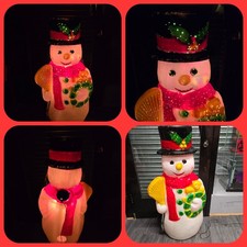 Snowman fiber optic lights
