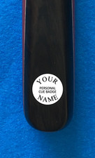 PERSONALISED HAND MADE SNOOKER OR POOL CUE BADGE DISC OR REPLICA CUE BADGE