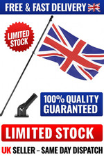 6FT Black Metal Flag Pole Kit with Bracket Outdoor Garden House Stainless Steel