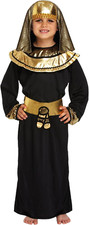 HENBRANDT Children'S Egyptian Pharaoh Costume Black Ancient History Dress up Out