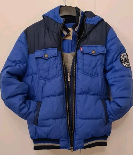 Child blue levi puffa - blue,