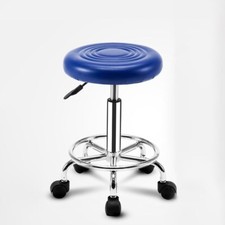 Blue Chrome Swivel Stool Gas Lift Adjustable heights Home Office with Lift Bar
