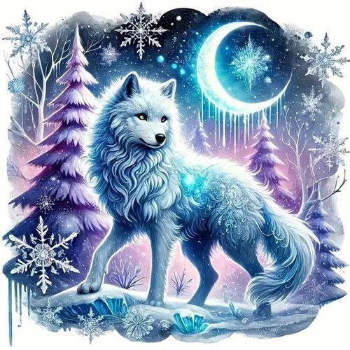 White wolf sticker fantasy - 3d,