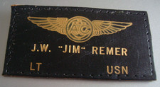 Vintage US MILITARY - US NAVY PILOT WINGS INSIGNIA  PATCH, LT REMER