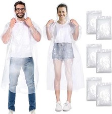 2X OUTDOOR PONCHO Disposable Plastic Raincoat Emergency Rain Waterproof Camping
