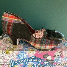 Irregular Choice NEW DAZZLE RAZZLE Sz Uk 3.5 / EU 36 TARTAN heeled Boxed SHOES
