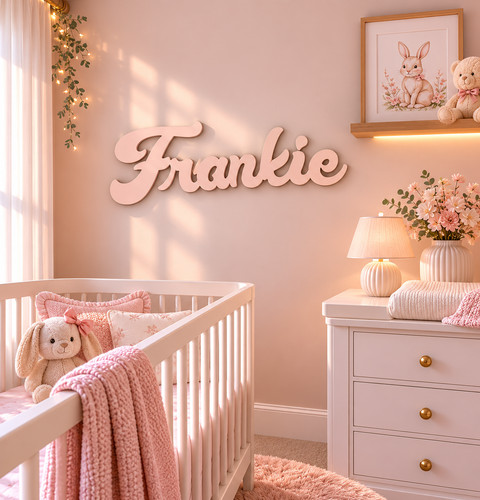 Personalised wooden name sign - name,