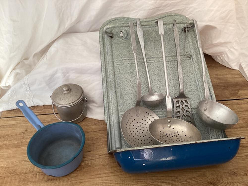 Vintage french enamel utensil - vintage,