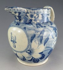 Antique Pottery Pearlware Blue Transfer Bristol Pountney Armorial Jug 1825