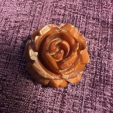 Vintage Carved Rose Brooch