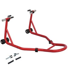 HOMCOM Front Motorcycle Paddock Stand with U&L Shaped Adapters, Red
