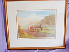Professonally Framed artwork By Charles James Adams Entitled Autumn Ploughing