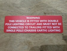 Military Vehicle Trailer double pole lighting Warning Plate Bedford Land Rover