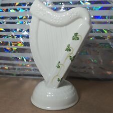 Donegal China By Belleek Irish Large Porcelain Shamrock White Harp 18cm