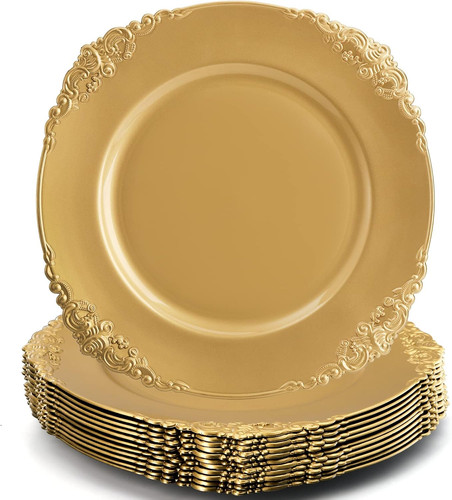 Pack gold charger plates - 12,
