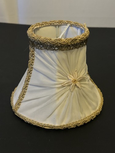 Vintage cream fabric lampshade