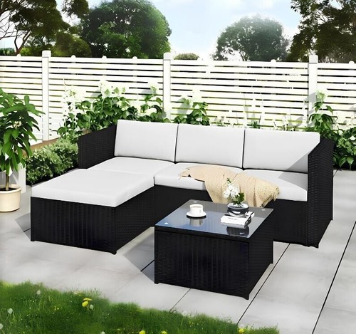 Rattan garden furniture corner - garden,