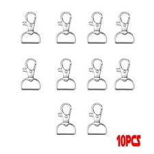 10Pcs Silver Swivel Keychain