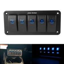 5 Gang LED Blue Light Toggle