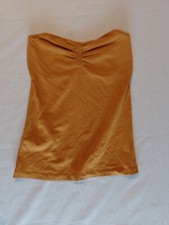 Ladies Boob Tube Top Primark Size 10 Strapless Mustard 18892