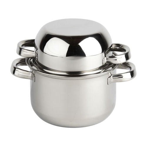 Mussel silver pot with lid - mussel,