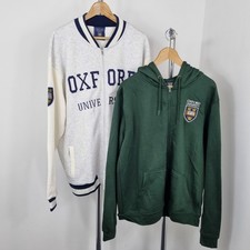 OXFORD UNIVERSITY Men's grey Varsity style jacket & green Zipped Hoodie XL