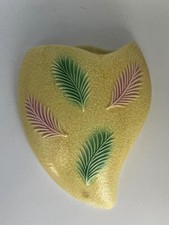 VINTAGE SYLVAC 2386 YELLOW + GREEN + PINK   WALL POCKET / VASE + REPAIRED CRACK