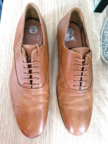 Red dead leather derby - or,