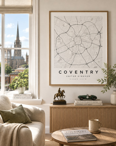 Coventry city map poster - city,