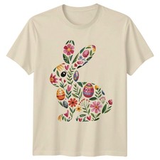 Floral Easter Bunny Silhouette