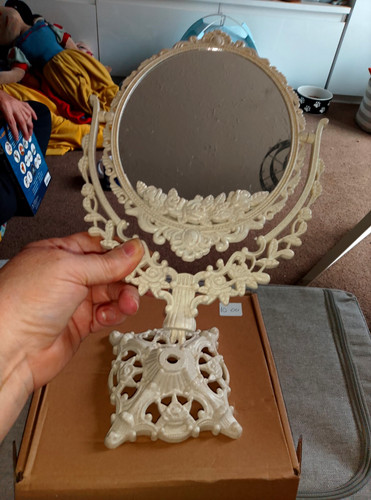 Ornate vintage floral cream - vintage,