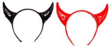 Quality PVC Devil Horns Halloween Devils Fancy Dress Costume Accessory Red Black