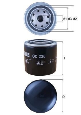 Mahle 236 oil filter - mahle,